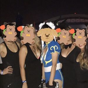 Sexy Chun-Li costume with hand sewed keyhole S/M